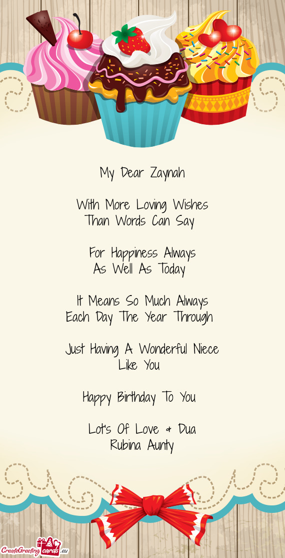 My Dear Zaynah
