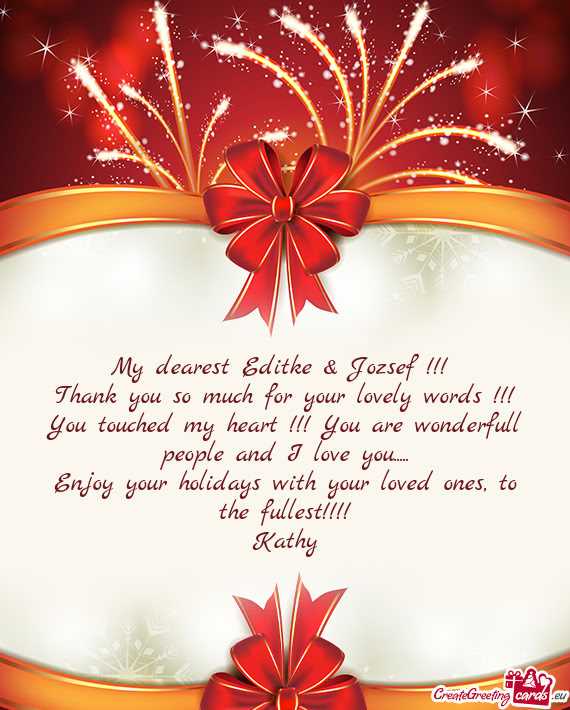 My dearest Editke & Jozsef