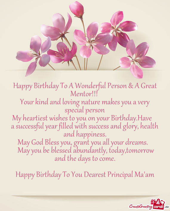 My heartiest wishes to you on your Birthday.Have  a successful year filled with success and glory