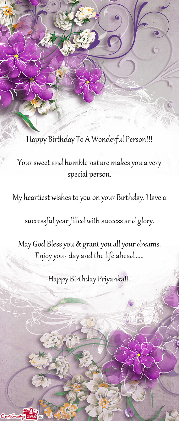 My heartiest wishes to you on your Birthday. Have a