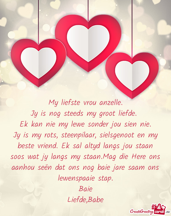 My liefste vrou anzelle