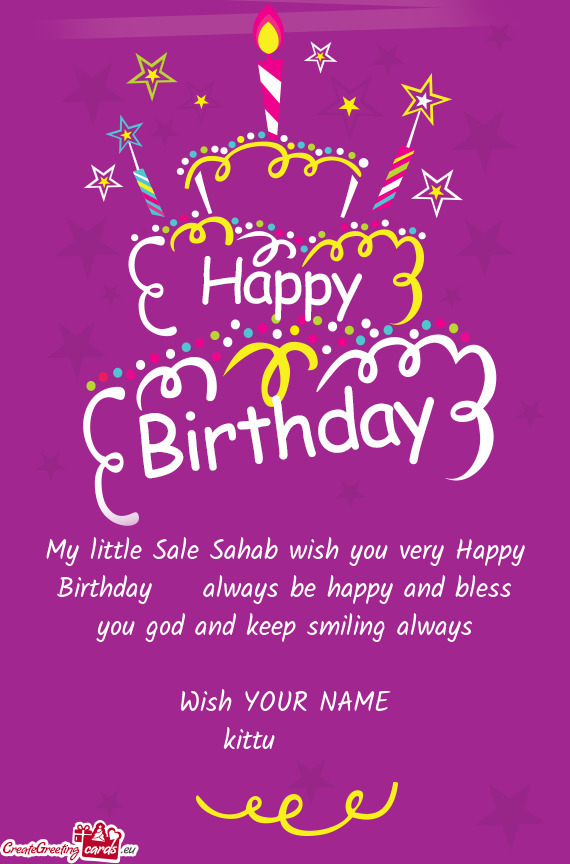 My little Sale Sahab wish you very Happy Birthday🎂🥳 always be happy and bless you god and keep