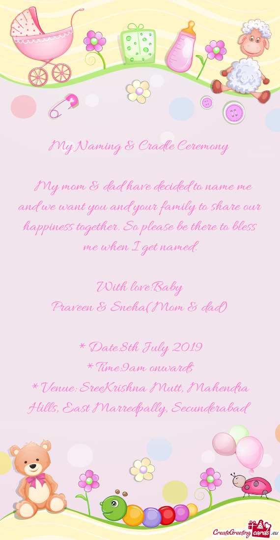 My Naming & Cradle Ceremony