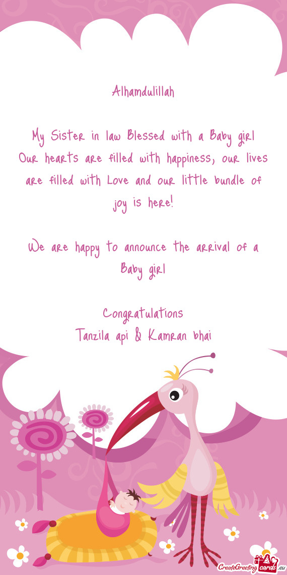 My Sister in law Blessed with a Baby girl