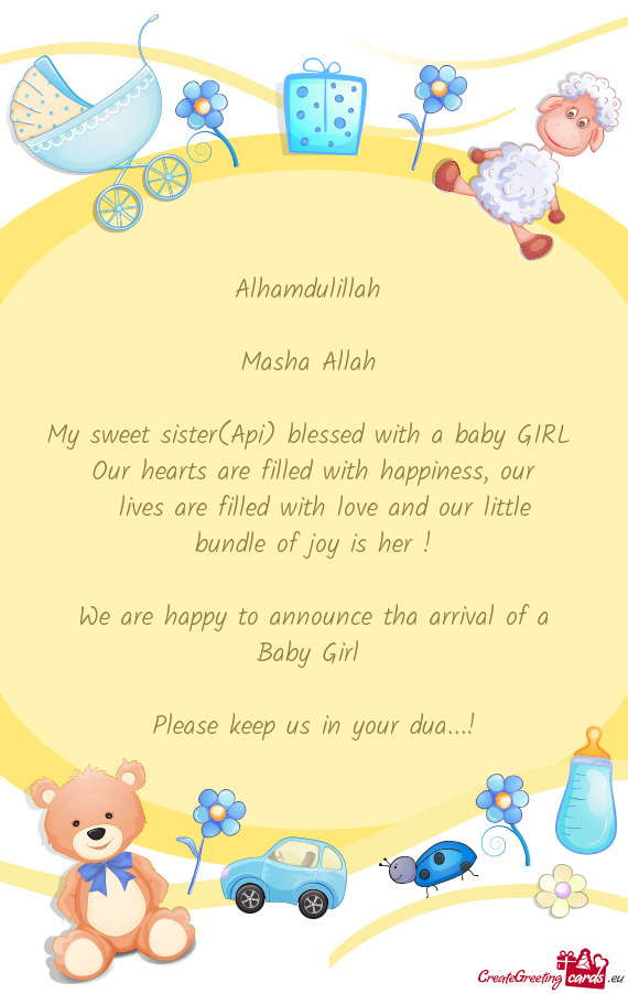 My sweet sister(Api) blessed with a baby GIRL