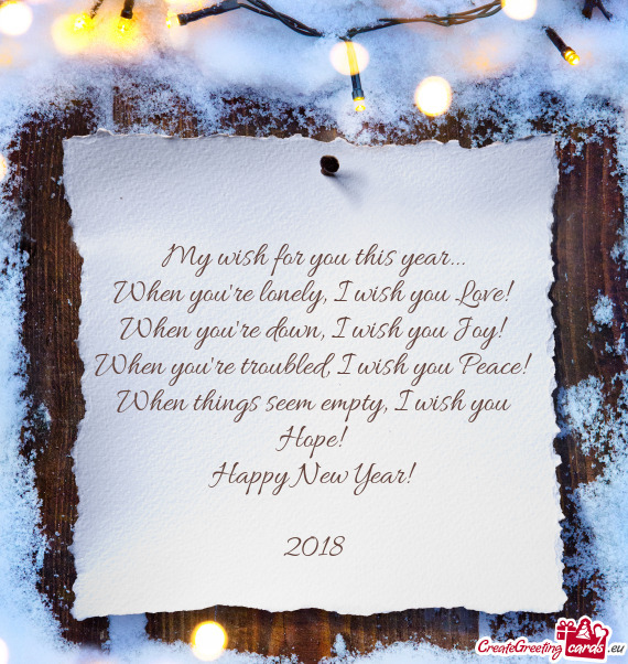 My wish for you this year