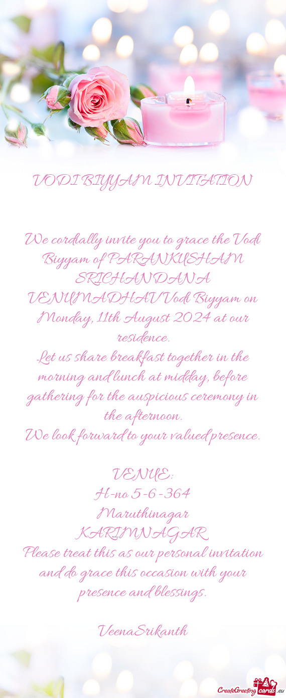 N Monday, 11th August 2024 at our residence