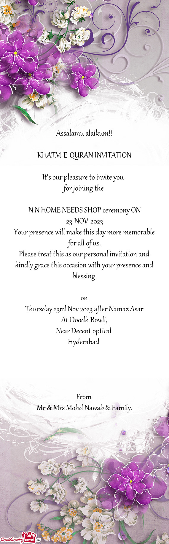 N.N HOME NEEDS SHOP ceremony ON 23-NOV-2023