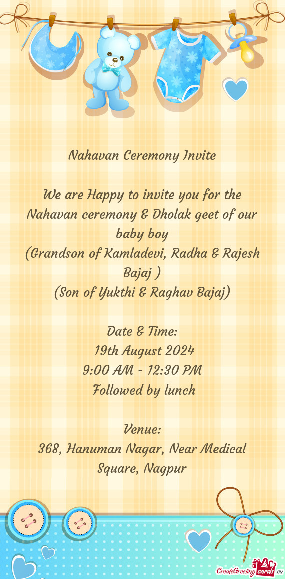 Nahavan Ceremony Invite