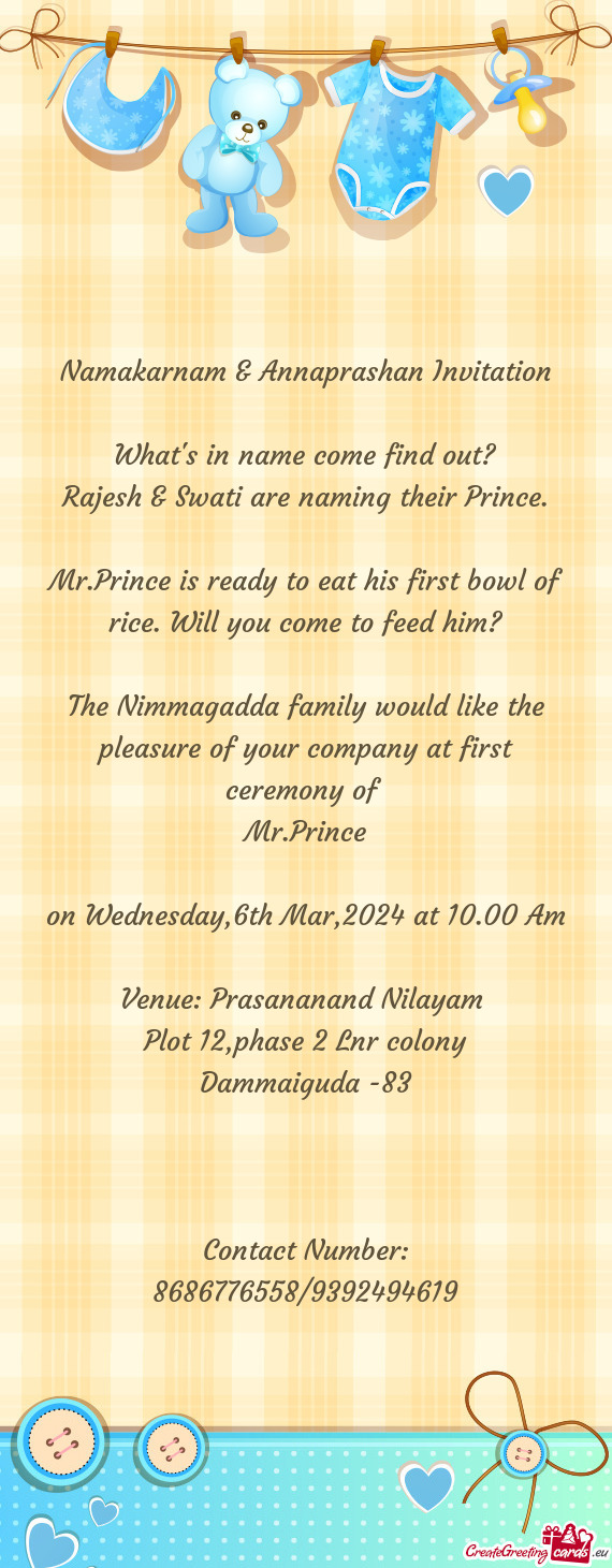 Namakarnam & Annaprashan Invitation