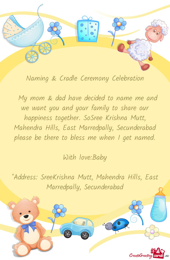 Naming & Cradle Ceremony Celebration