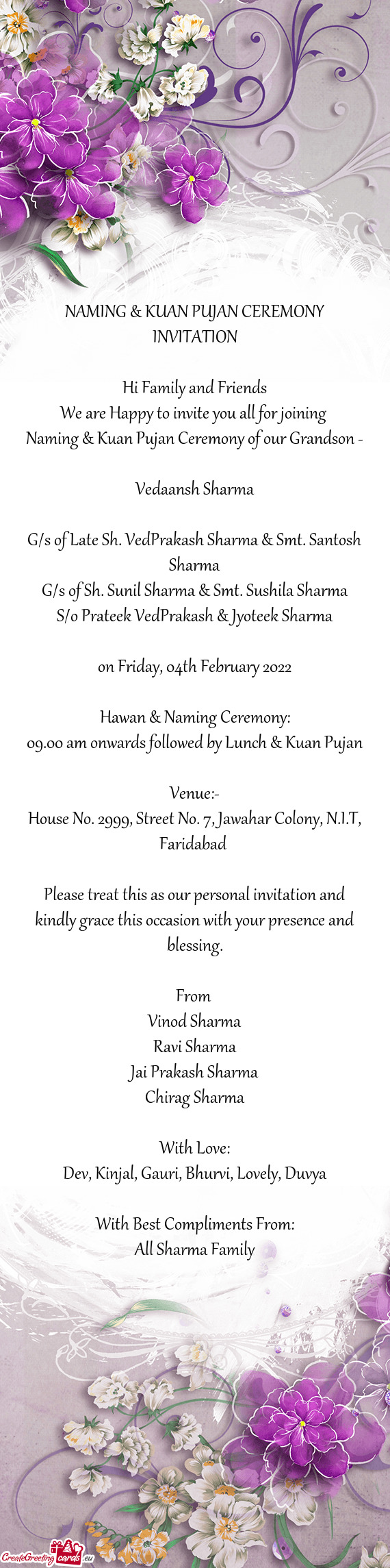 Naming & Kuan Pujan Ceremony of our Grandson