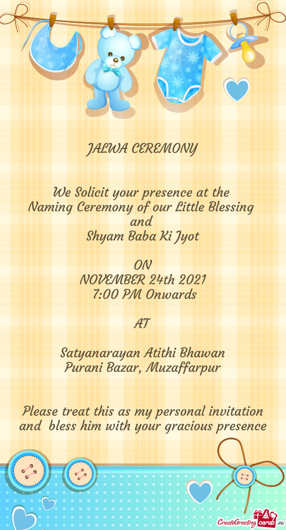 Naming Ceremony of our Little Blessing
