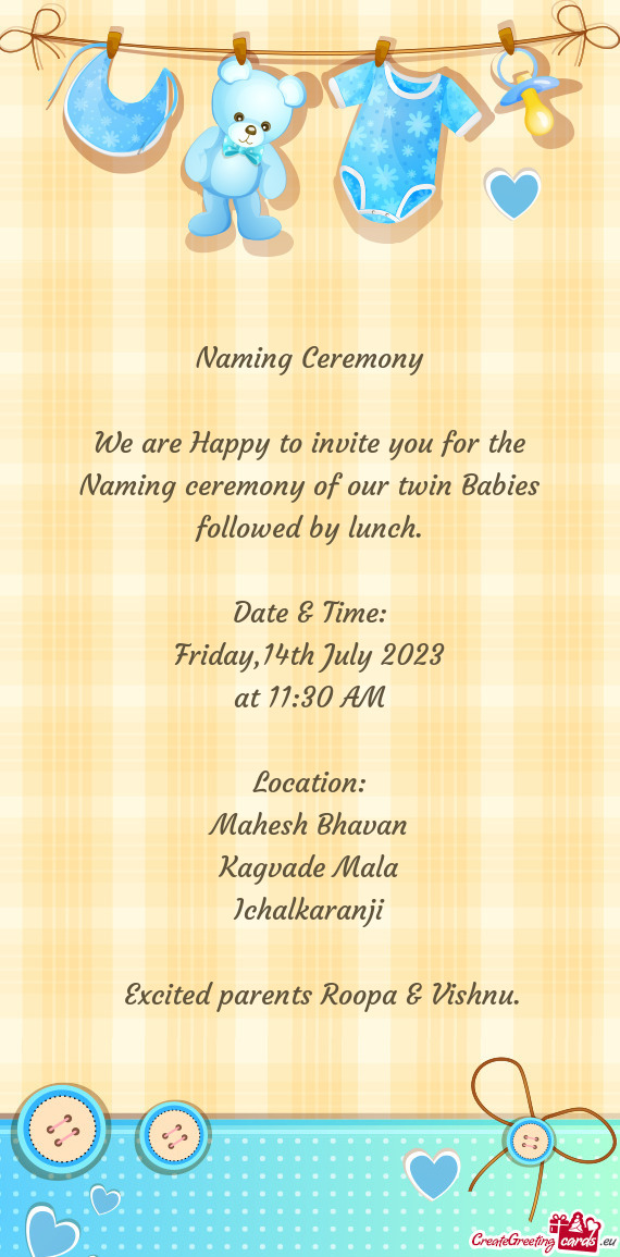 Naming ceremony of our twin Babies followed by lunch