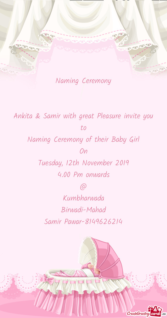 Naming Ceremony of their Baby Girl