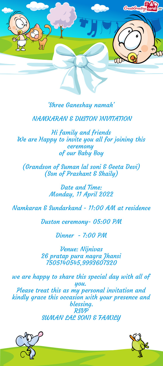 NAMKARAN & DUSTON INVITATION