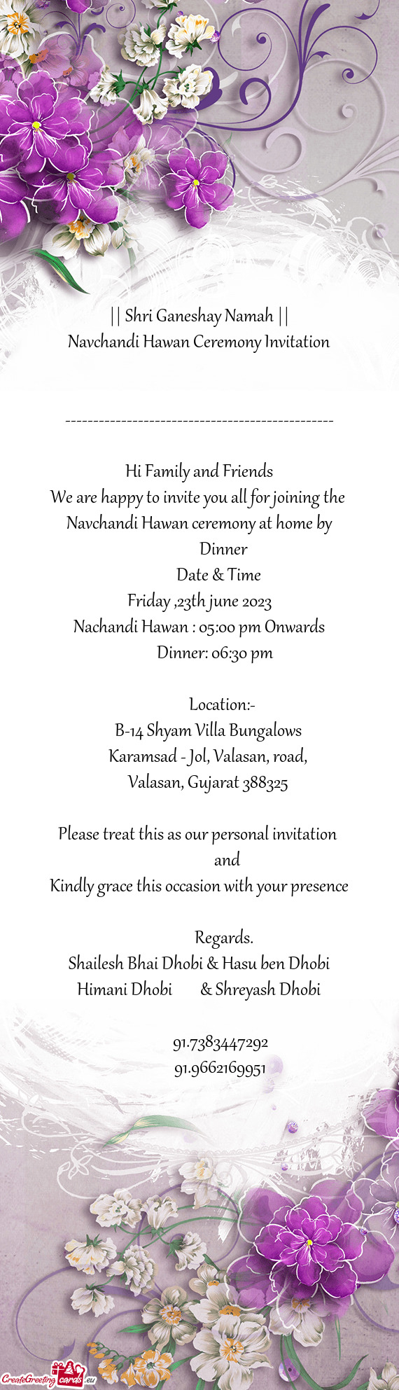 Navchandi Hawan ceremony at home by