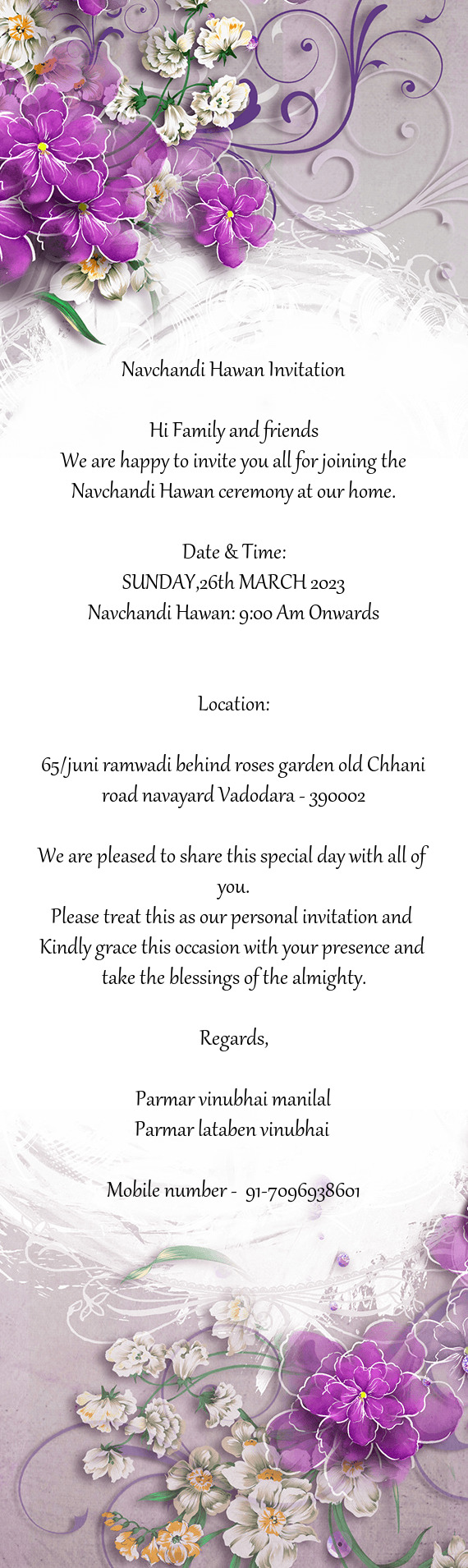 Navchandi Hawan Invitation