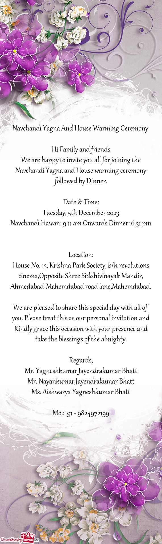 Navchandi Yagna And House Warming Ceremony