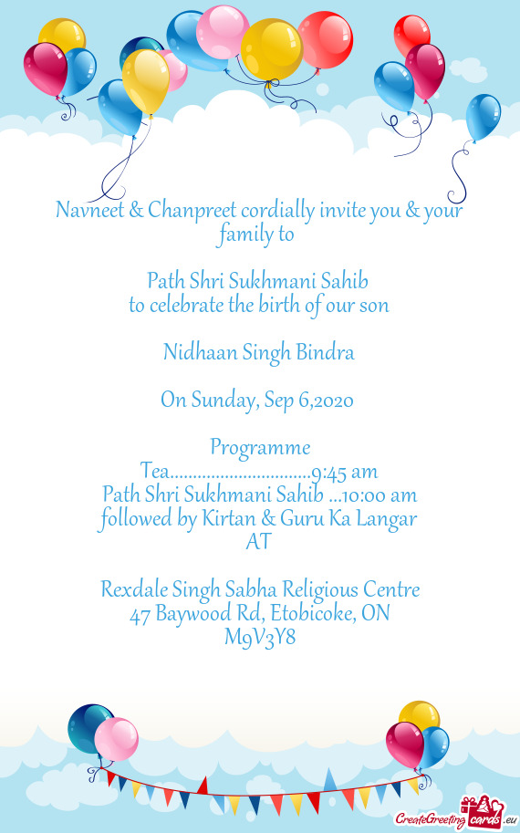 Navneet & Chanpreet cordially invite you & your family to