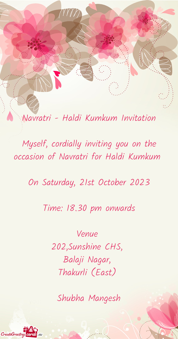 Navratri - Haldi Kumkum Invitation
