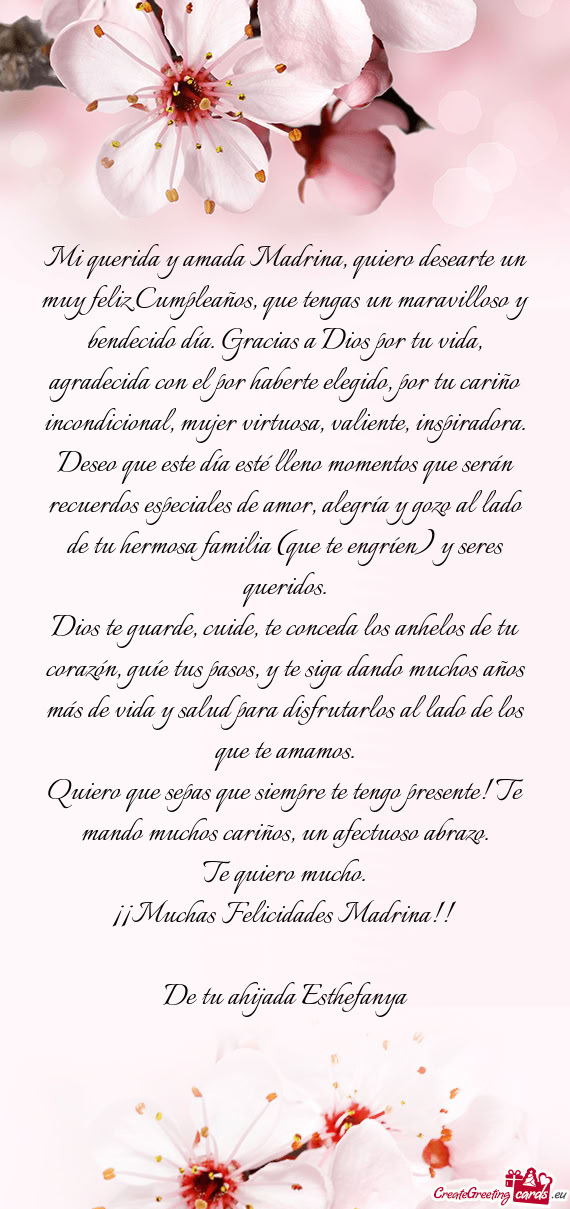 Ndecido día. Gracias a Dios por tu vida, agradecida con el por haberte elegido, por tu cariño inco