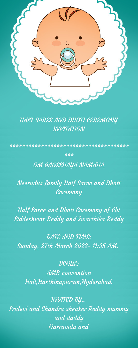 Neerudus family Half Saree and Dhoti Ceremony