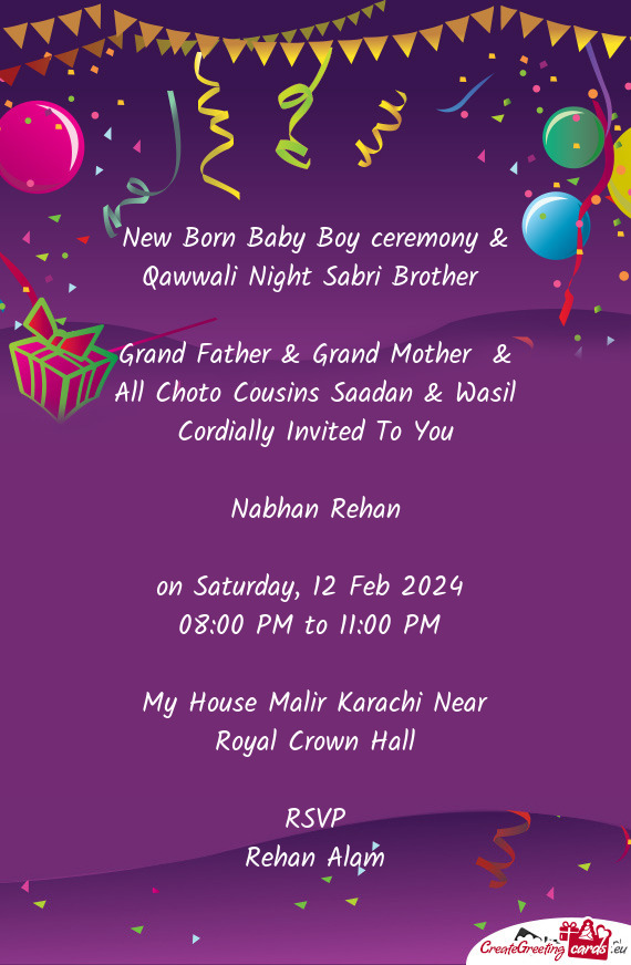 New Born Baby Boy ceremony & Qawwali Night Sabri Brother