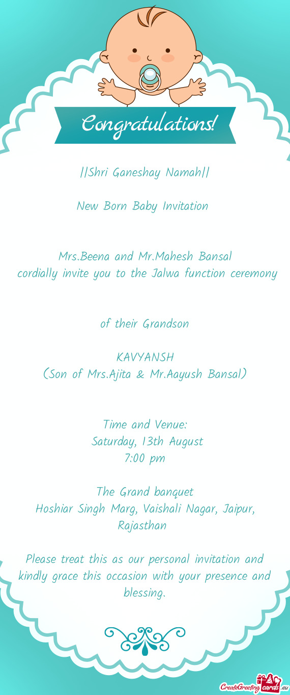 New Born Baby Invitation