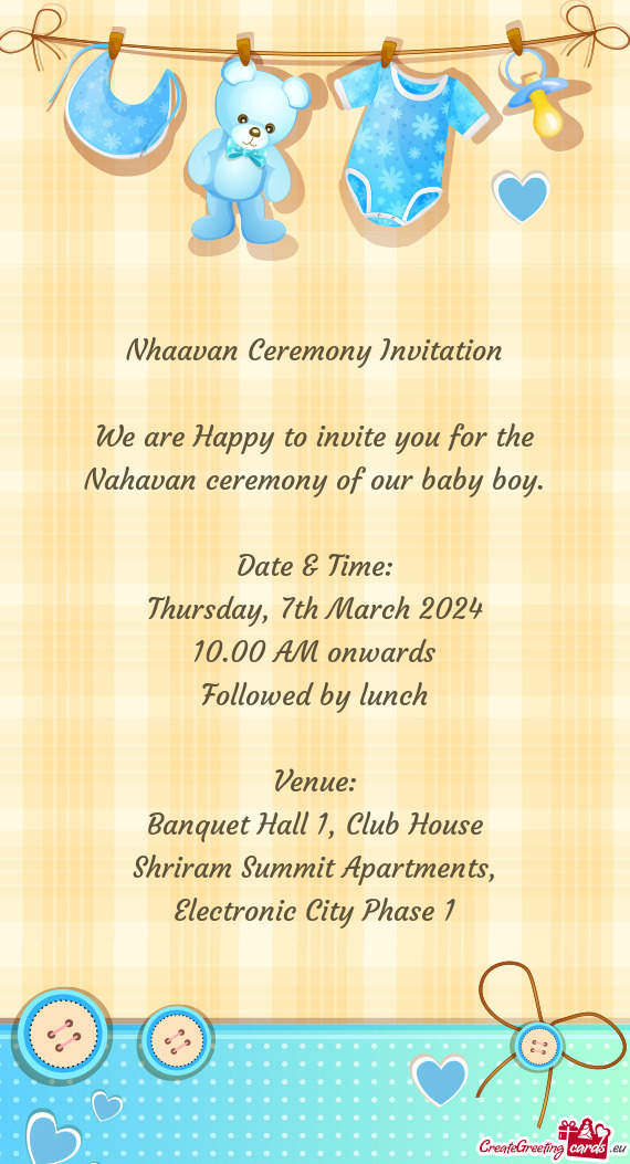 Nhaavan Ceremony Invitation