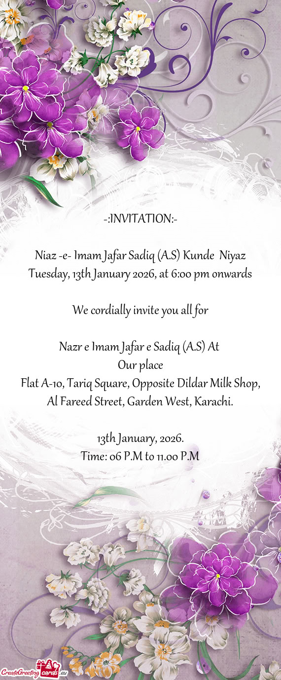 Niaz -e- Imam Jafar Sadiq (A.S) Kunde Niyaz