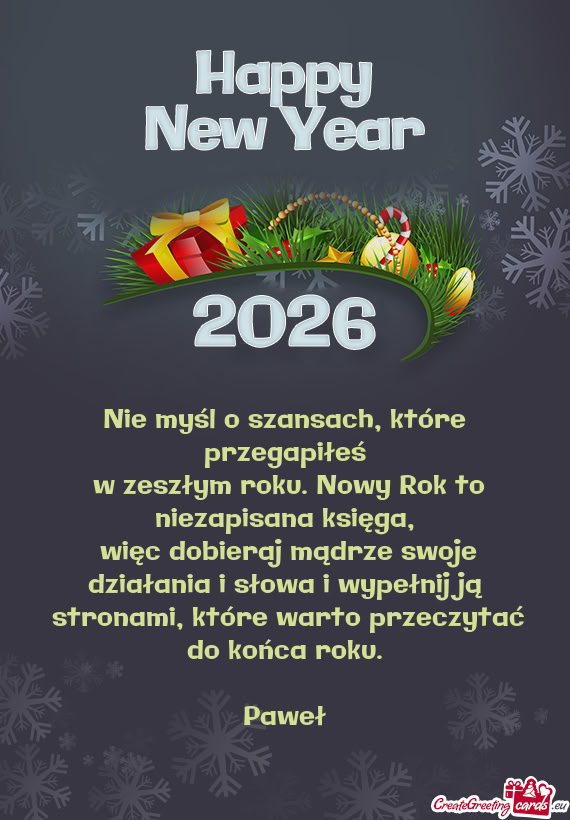 Nie myśl o szansach, które przegapiłeś