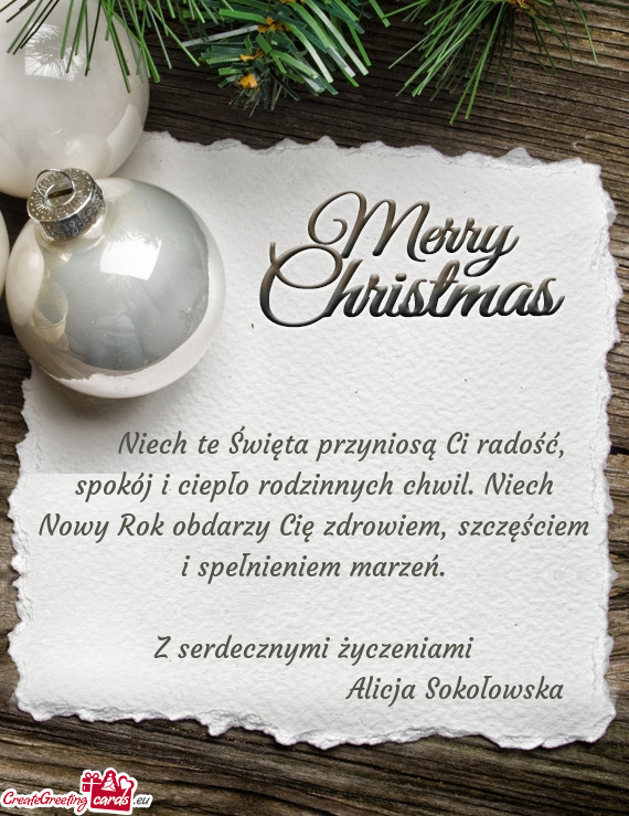 🎄✨ Niech te Święta przyniosą Ci radość, spokój i ciepło rodzinnych chwil. Niech Nowy Rok