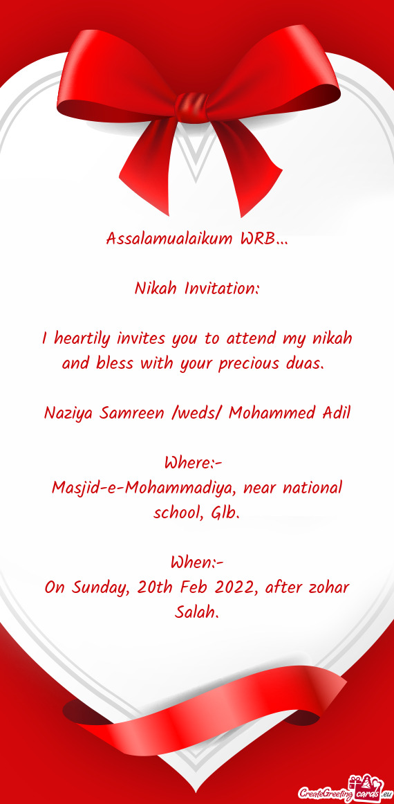 Nikah Invitation: