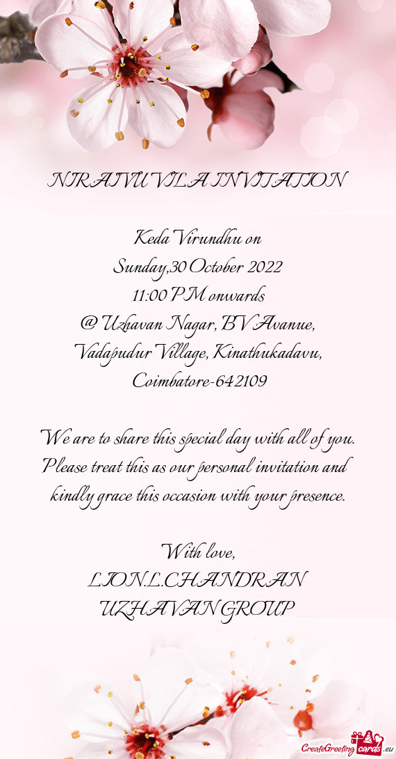 NIRAIVU VILA INVITATION