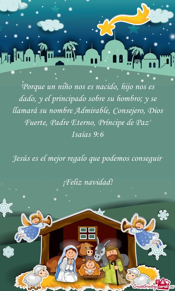 Nombre Admirable, Consejero, Dios Fuerte, Padre Eterno, Príncipe de Paz