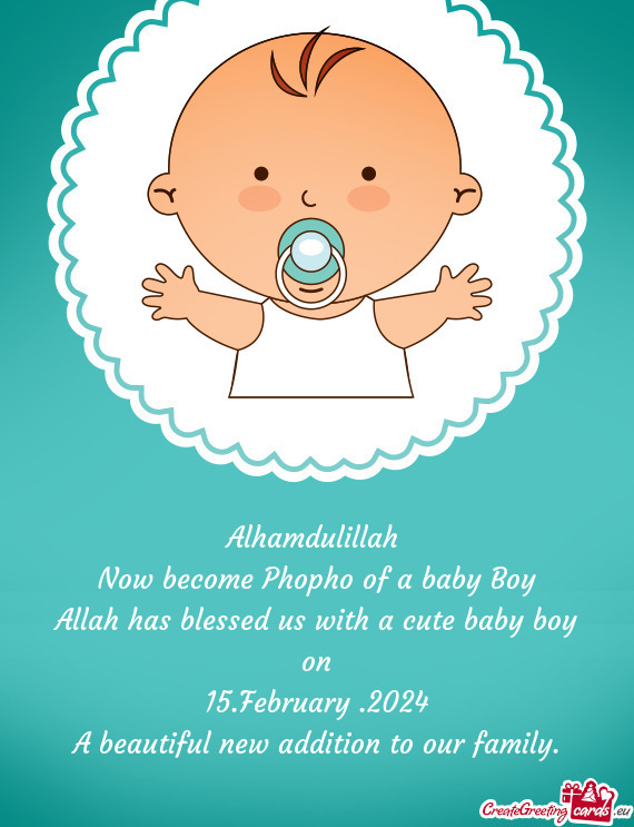 Now become Phopho of a baby Boy