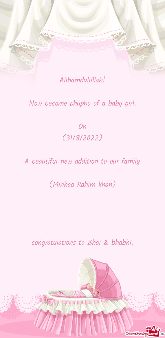 Now become phupho of a baby girl