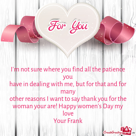N's Day my love
 Your Frank