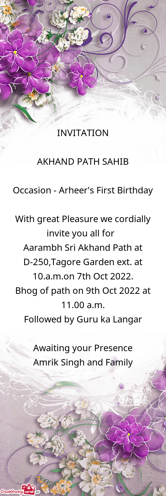 Occasion - Arheer's First Birthday