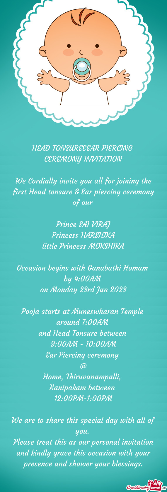 Occasion begins with Ganabathi Homam