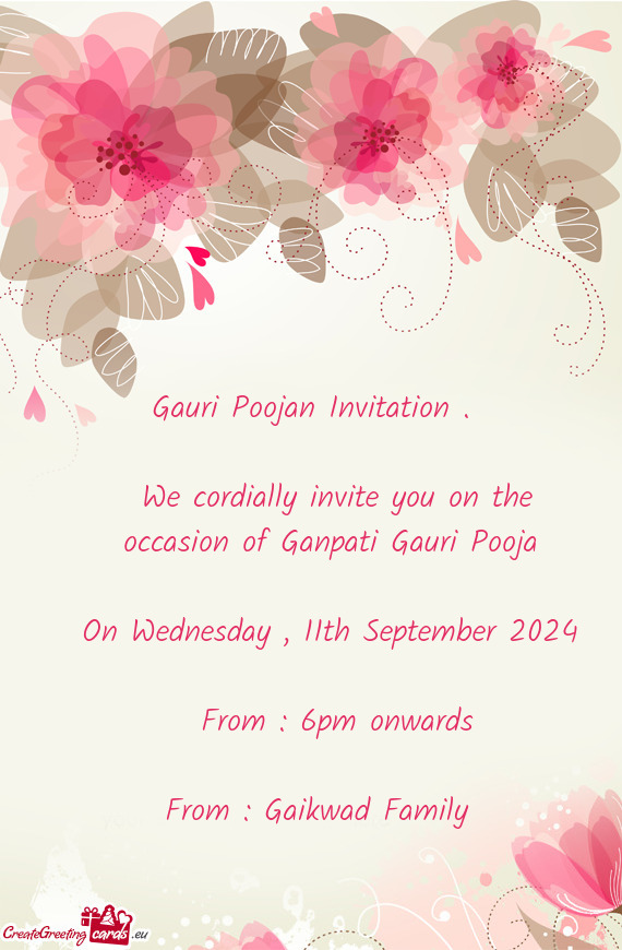 Occasion of Ganpati Gauri Pooja