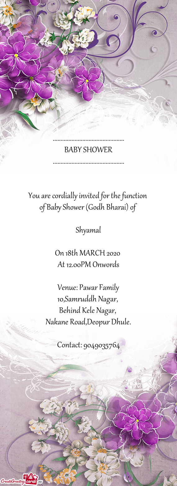 Of Baby Shower (Godh Bharai) of
