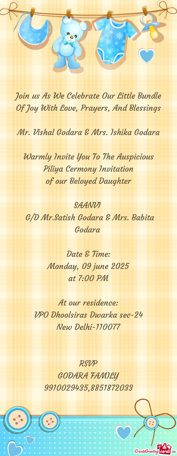 Of Joy With Love, Prayers, And Blessings