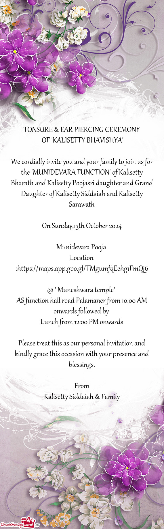 OF "KALISETTY BHAVISHYA"