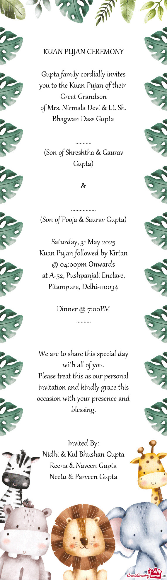 Of Mrs. Nirmala Devi & Lt. Sh. Bhagwan Dass Gupta