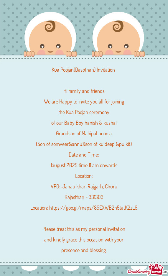 Of our Baby Boy hanish & kushal