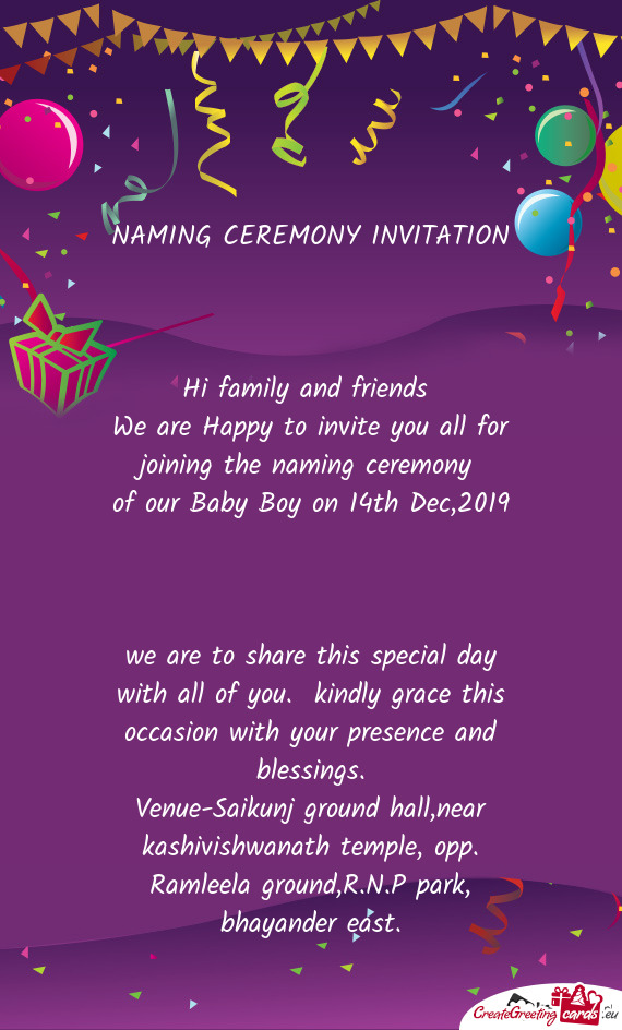 Of our Baby Boy on 14th Dec,2019