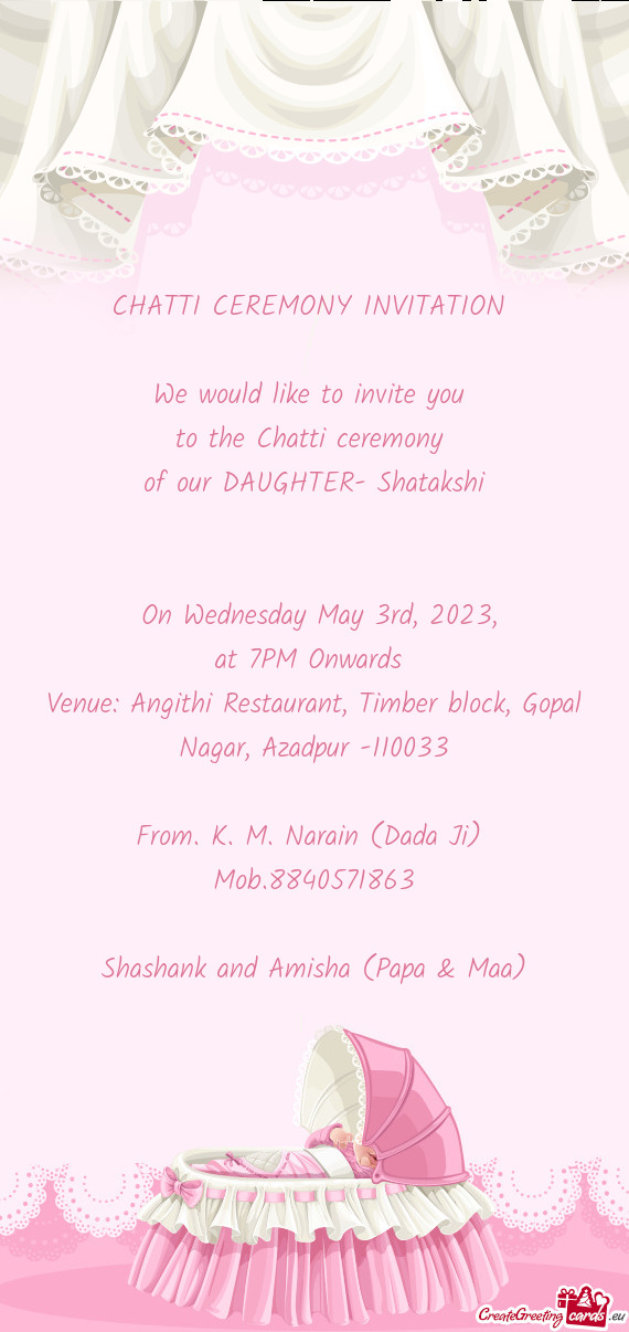 Of our DAUGHTER- Shatakshi