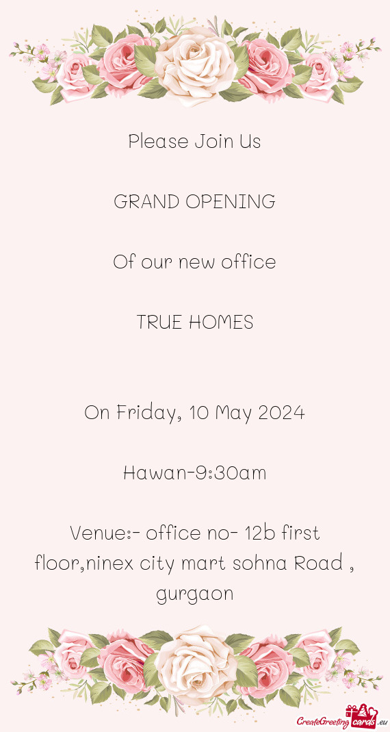 Of our new office